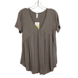 Mittoshop MTS Short Sleeve Top Grayish Brown Size Small New